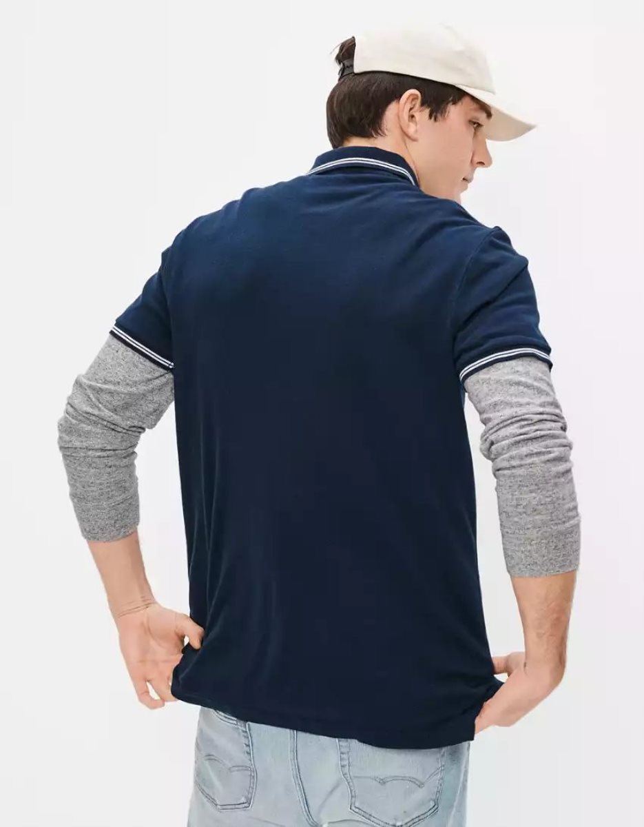 Polos American Eagle AE Super Soft Legend Pique Bleu Marine Homme | ZJP-89699203